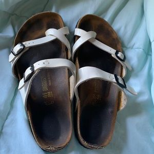 Birkenstock White Patent Leather Sandals-Size 10/41-Regular width